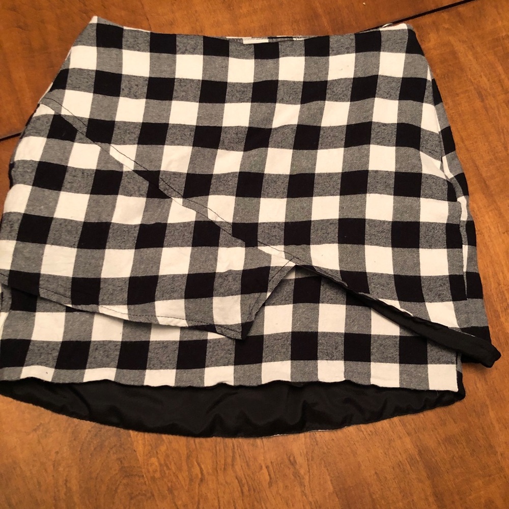 Flannel Checked Mini Skirt